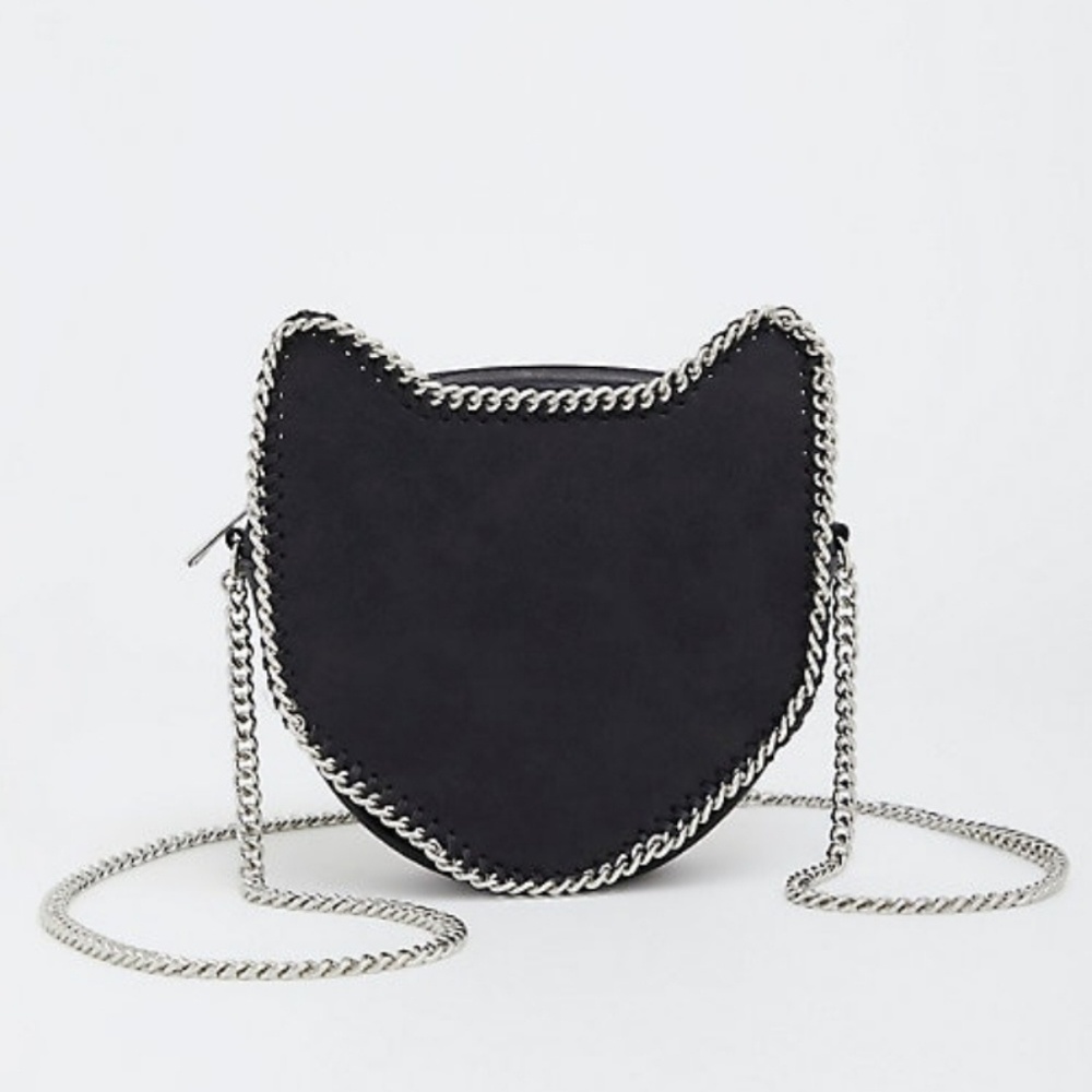 Black Chainlink Cat Crossbody Bag - Picture 3 of 3